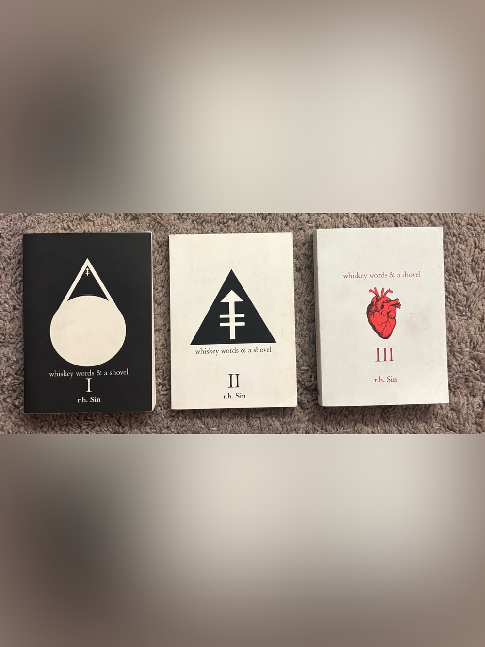 Whiskey Words & a Shovel Trilogy - Black, White, Red Covers